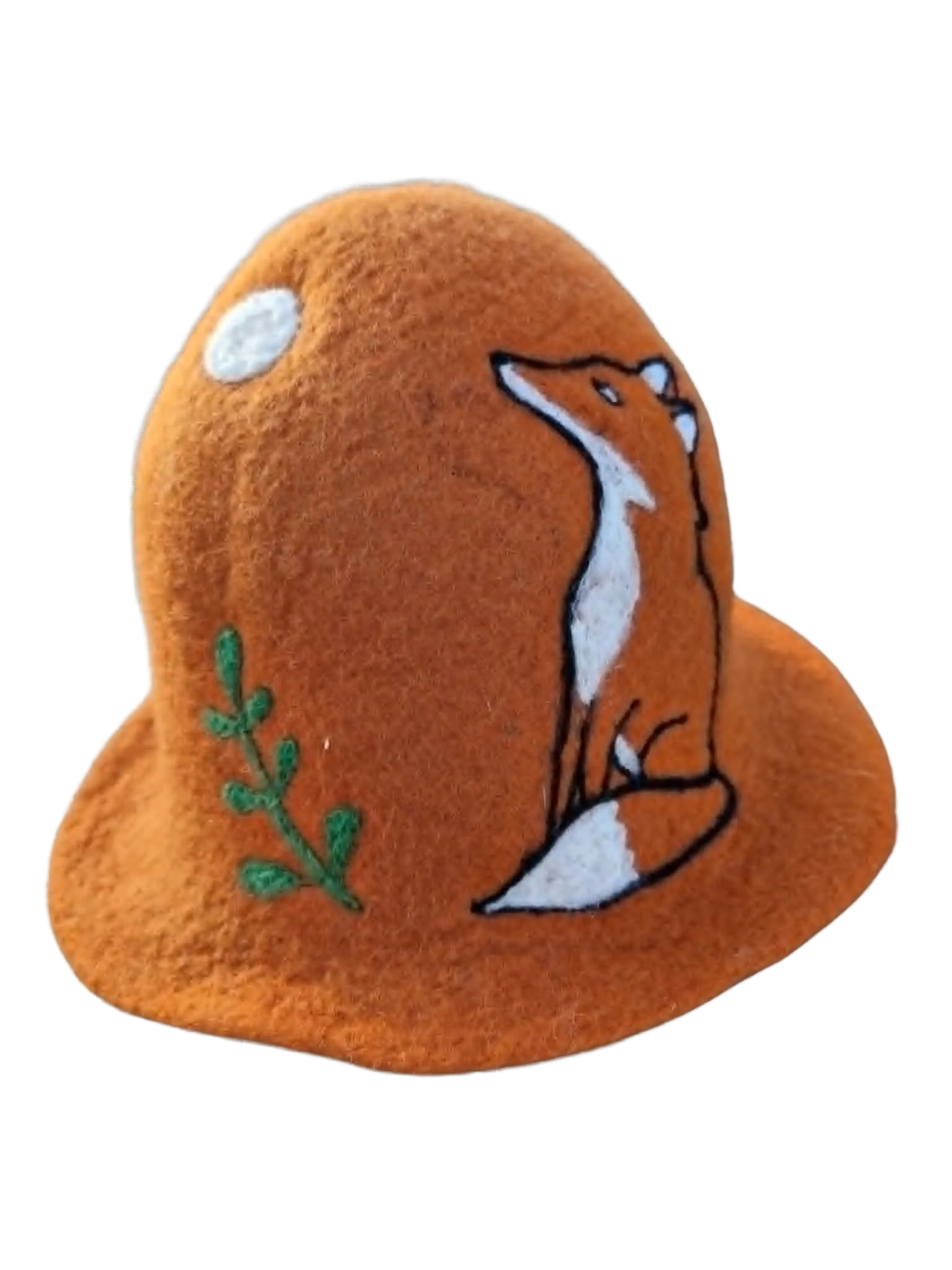 Sauna hat Sitting Fox and Moon